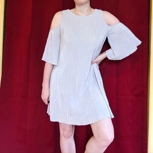 Mango suit light gray ribbed dress with slip and arm cutouts silky soft ❤️